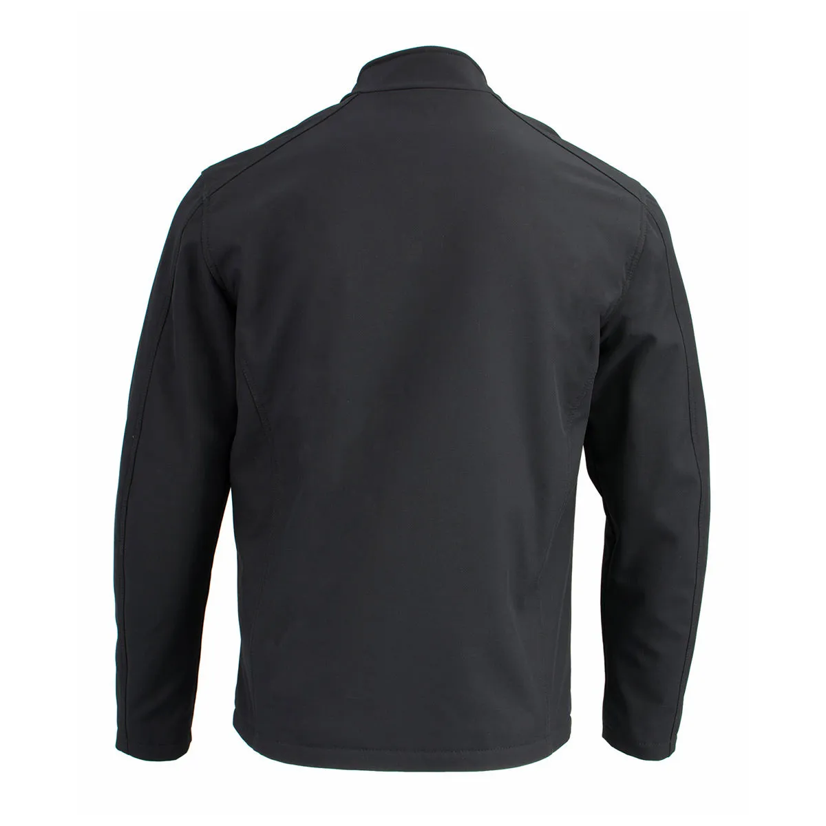 Nexgen Heat NXM1762SET Mens Soft Shell Heated Jacket - Black Standup Collar Jacket for Winter with Battery Pack
