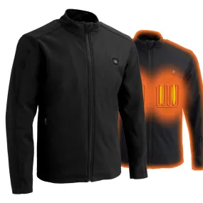 Nexgen Heat NXM1762SET Mens Soft Shell Heated Jacket - Black Standup Collar Jacket for Winter with Battery Pack