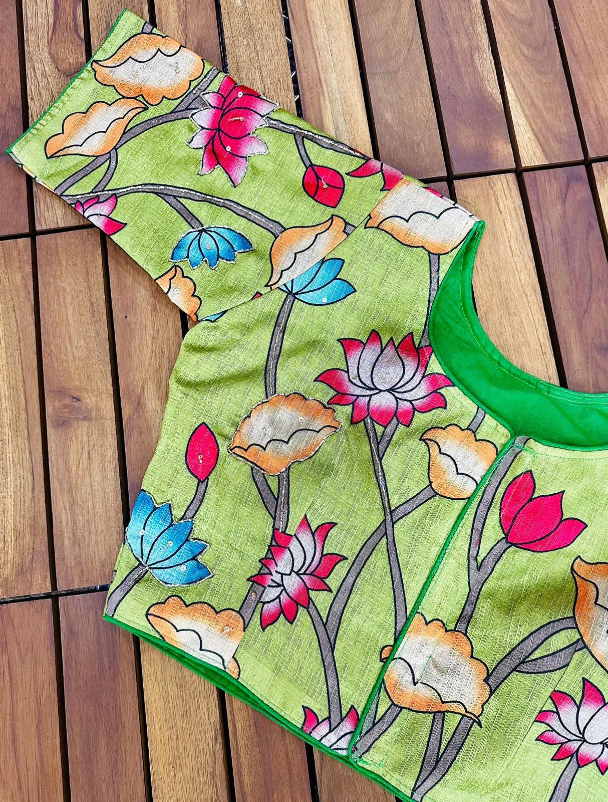 PARTY WEAR HAND PRINT BLOUSE
