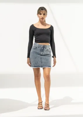 Raw Hem Skirt