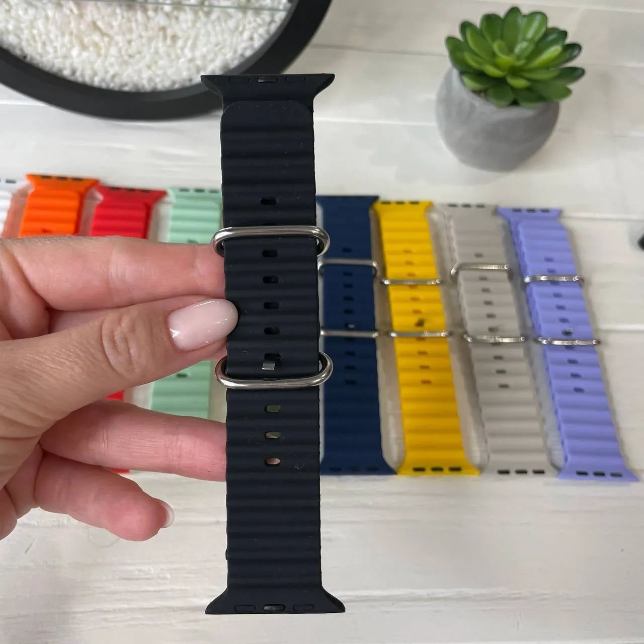 Silicone Ocean Band Compatible With Smart-Watch Straps 49mm 45mm 44mm 42mm,