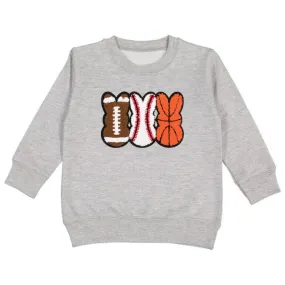 Sports Peeps Patch Easter Sweatshirt - Gray