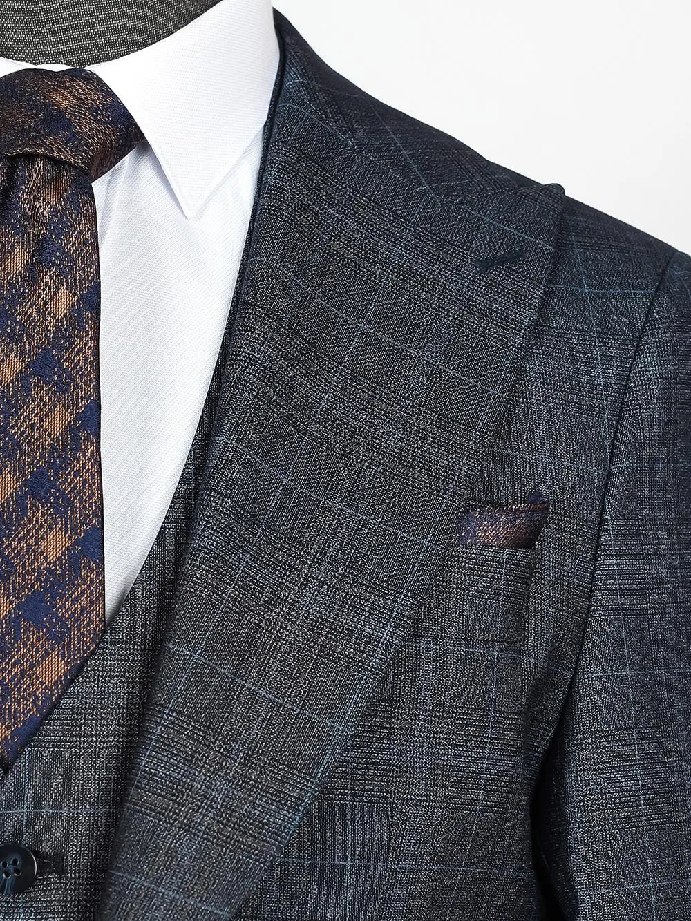 Three Pieces Of beige Stripes Bespoke Men Suit Tailored